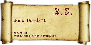 Werb Donát névjegykártya